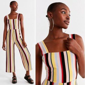 NEW Urban Outfitters Delany Straight-Neck Striped Jumpsuit